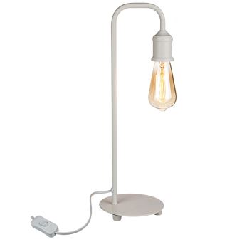 Lampe de table blanche en métal - 1
