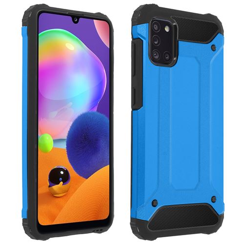 Coque Pour Samsung Galaxy A31 Design Relief Bi-matière Antichute Bleu