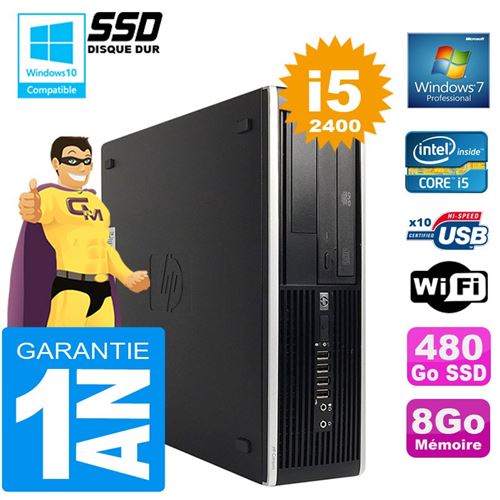 Pc hp compaq 8300 sff core i5-2400 ram 8go disque 480 go ssd graveur dvd wifi w7 État correct -  reconditionné disponible sur Fnac