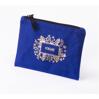Pochette en coton prénom Morgane - Indigo - 1