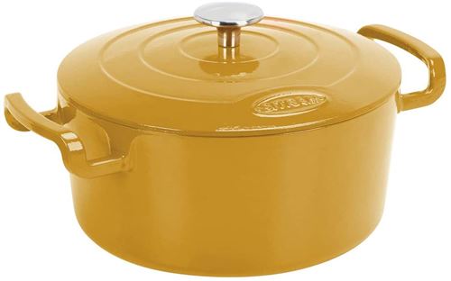 Cocotte 25cm 5L induction fonte émaillée moutarde Sitrabella