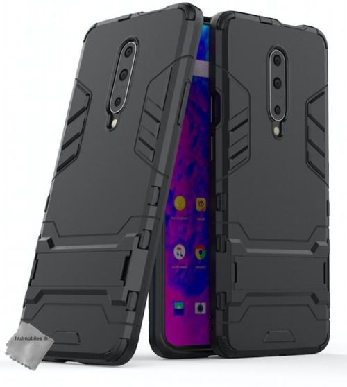 Housse etui coque rigide anti choc pour OnePlus 7 Pro avec verre trempe - NOIR