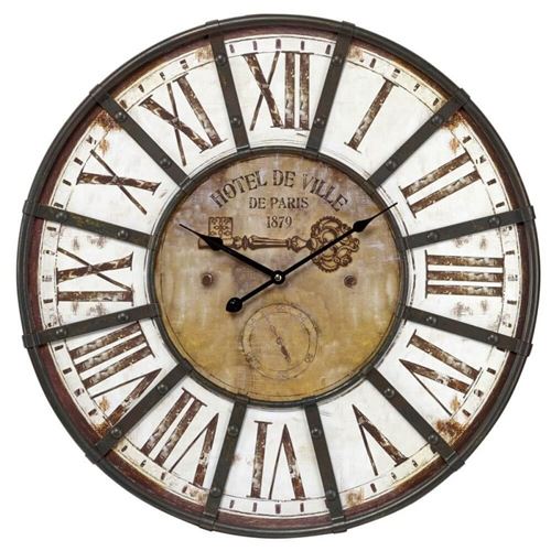 Horloge Charme Industriel 60 cm, Métal - marque française