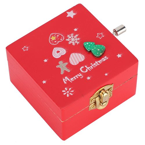 Boîte à musique en bois à manivelle cadeaux de Noël pour décoration