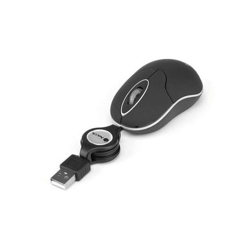 NGS SIN - Souris - droitiers et gauchers - optique - 3 boutons - filaire - USB - noir