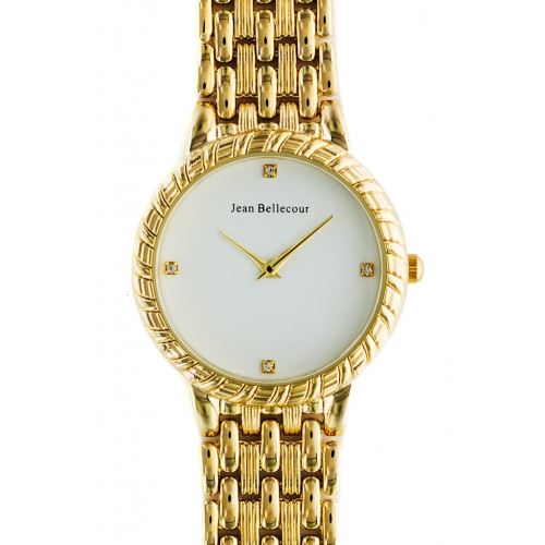 Montre Femme Jean Bellecour Cadran 34cm En Steel Blanc Et Bracelet Doré En Acier REDS20-GW