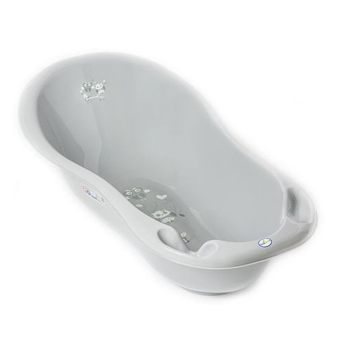 MonMobilierDesign Baignoire b&eacute;b&eacute; thermom&egrave;tre Gris Owls 86 cm
