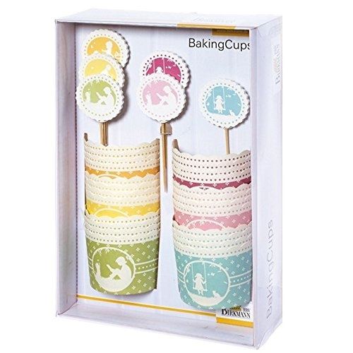 Rbv birkmann 442184 moule à cupcake vintage memories papier sulfurisé rose 48 pièces diamètre 7 cm