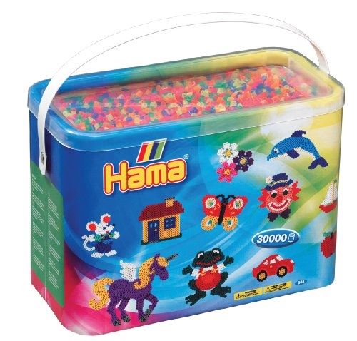 Hama - 208-51 - loisirs créatifs - midi baril - 30000 perles - mixte - néon