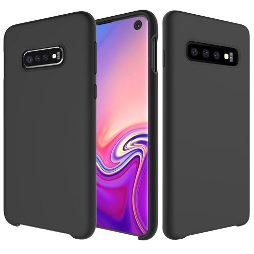 Coque en silicone liquide doux noir pour votre Samsung Galaxy S10
