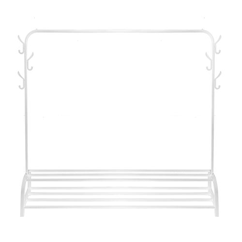 Porte-vêtement avec étagère de chaussure penderie 150x110x33CM -Blanc - 2