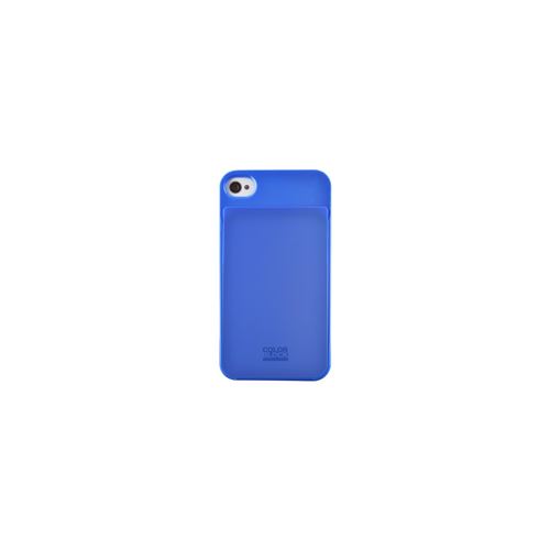 Coque rigide Colorblock bleue pour iPhone 4/4S avec emplacement pour carte