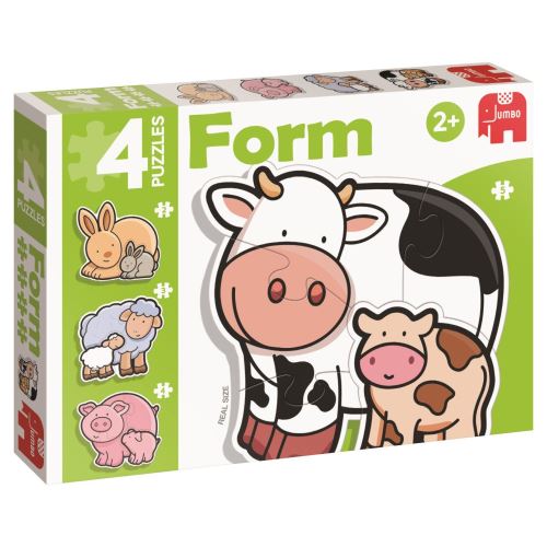 Diset 4 puzzles animaux form baby vache 69946