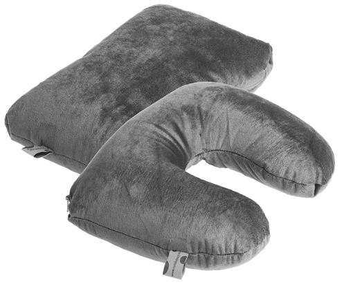 Cuddlebug coussin de voyage 2-in-1tête d'oreiller/cou 30 cm gris