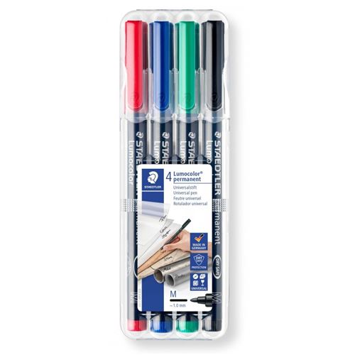 Staedtler Lumocolor permanent M DRY SAFE 317 WP4 - marqueur permanent multicolore 0,6 mm - vue 1
