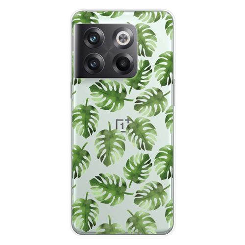 Coque en silicone imprimée compatible OnePlus 10T 5G Feuilles de Monstera