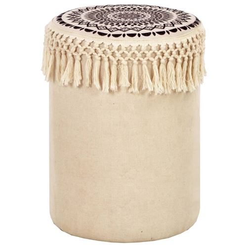 Tabouret Blanc et noir Tissu