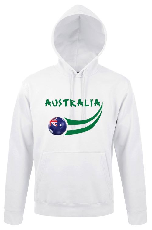 Supportershop Australie Sweatshirt à Capuche Adulte, Blanc, FR : 2XL (Taille Fabricant : XXL)