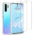 Coque pour Huawei P30 Pro Antichoc Silicone + 2 Vitres en verre trempé [Evetane®]