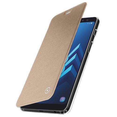 Housse Galaxy A8 Etui Clapet Portefeuille Coque Crystal Muvit - Or