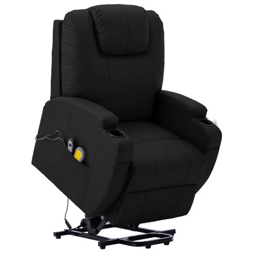 Vidaxl Noir Fauteuil Inclinable De Massage Similicuir - Image 1