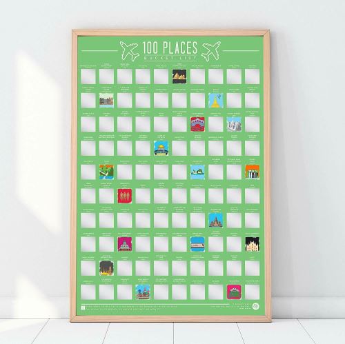 Affiche de grattage de 100 meilleurs endroits