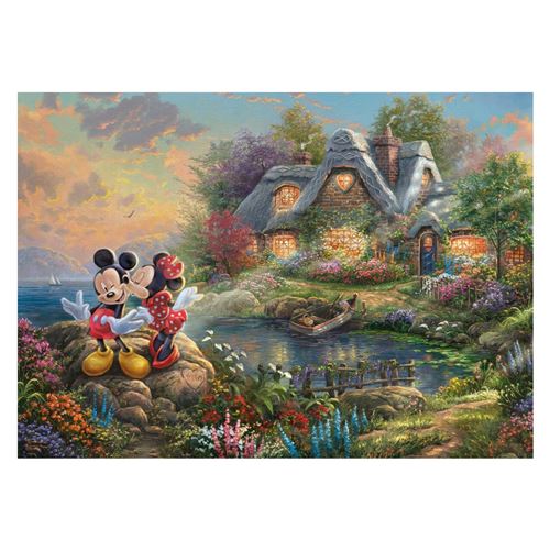 Puzzle Schmidt - Thomas Kinkade : Amoureux Mickey&Minnie, 1000 Pièces