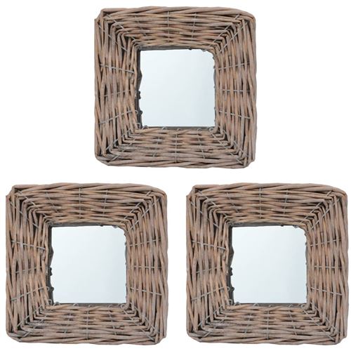 vidaXL Miroirs 3 pcs 15x15 cm Osier