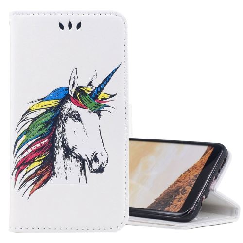 Galaxy Note 8 Housse Etui Cuir PU licorne Blanc ALS51936