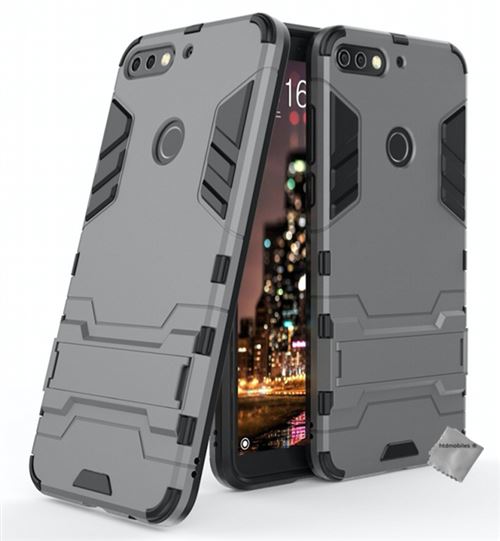 Housse etui coque rigide anti choc pour Huawei Honor 7C avec verre trempe - GRIS
