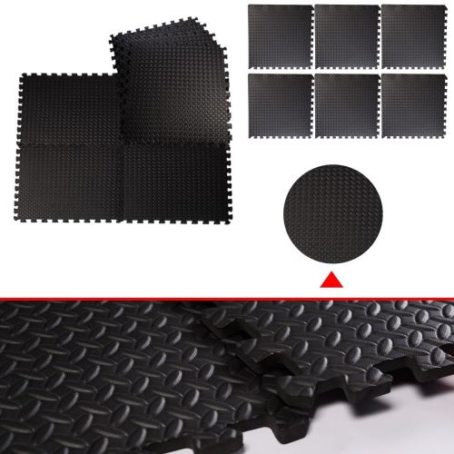 20 Sur Ensemble De 12 Dalles Carrees Eva Tapis De Sol Sport Gymnastique Yoga Tapis Puzzle Antiderapant Mousse Noir 63 63cm Yoga Et Pilates Achat Prix Fnac