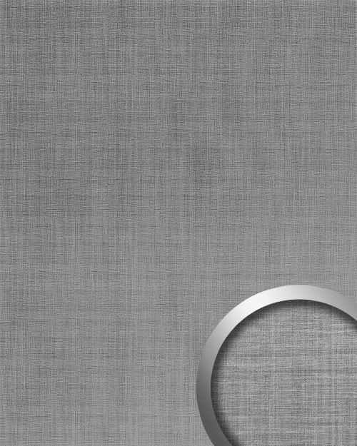 Panneau mural aspect métal WallFace 20203 Refined Metal Silver AR lisse Revêtement mural aspect métal brossé brillant auto-adhésif résistant à l'abrasion argent gris-argent 2,6 m2