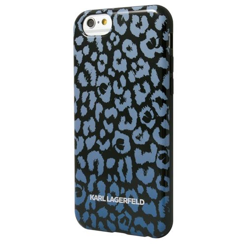 KARL LAGERFELD Coque - Achterzijde behuizing voor mobiele telefoon - thermoplastic polyurethaan (TPU) - blauwe camouflage - voor Apple iPhone 5, 5s, SE