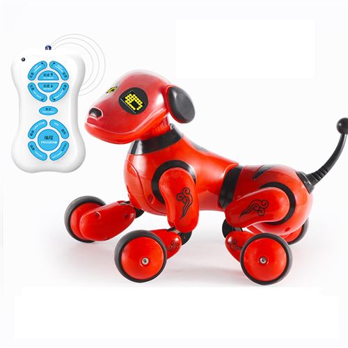 Télécommande Chien Robot Intelligent ,Chanter, Danser, Parler Jouets Educatifs Pour 4-10 Ans Rouge