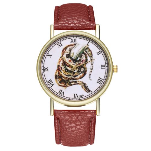 bracelet en cuir classique des hommes authentiques tendance dames de la mode coréenne horloge à quartz T220-Acafé