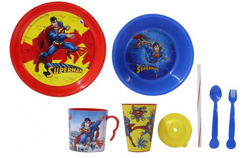 Jamara vaisselle Superman garçon rouge/bleu 8 pièces