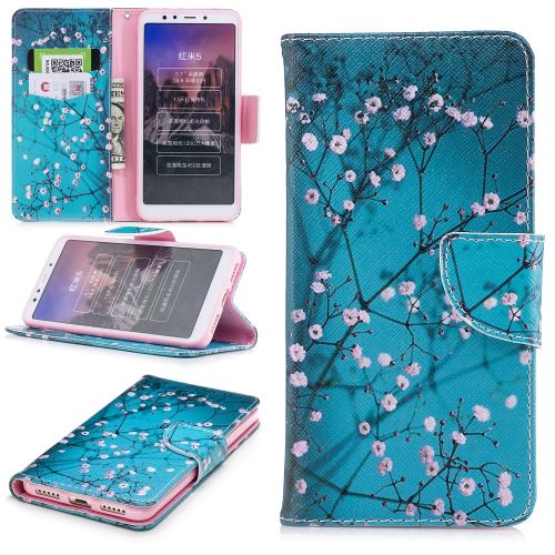 Etui en PU support magnétique wintersweet impression pour Xiaomi Redmi 5