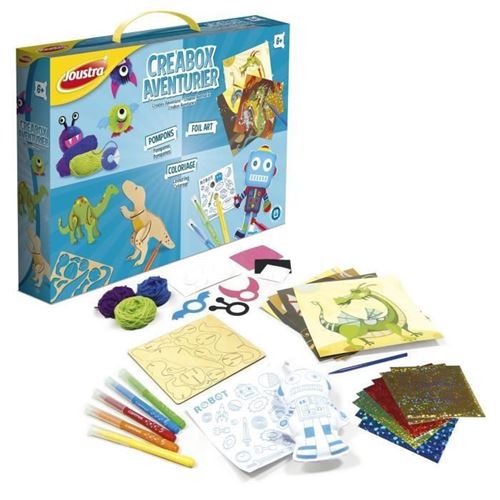 JOUSTRA - Créabox Aventurier - Un coffret créatif des petits aventuriers avec plein d'activités !