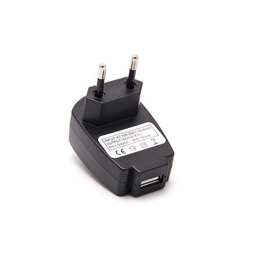 Chargeur adaptateur 5V 500mA USB Noir