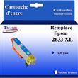 T3AZUR - Cartouche Compatible avec Epson XP620, XP625, XP700, XP710, XP720, XP800, XP810, XP820 remplace Epson T2632 Cyan