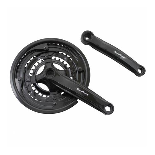Pedalier vtt sunrace 7-8v. acier noir 170mm 48-38-28