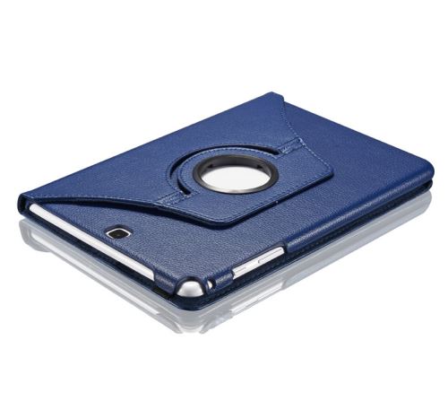 WISETONY® Etui PU cuir Coque Housse rotative 360°pour Samsung Galaxy Tab A T550/T555c 9.7 - Bleu foncé