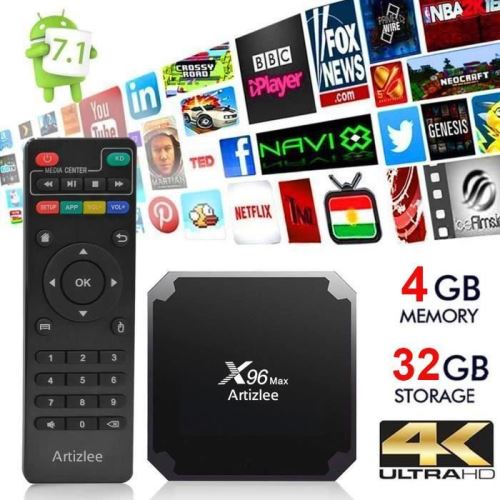 Artizlee Tv Box, 4Go 32Go - Artizlee® Smart Box Tv X96 Max Décodeur Multimédia Android 7.1 4Gb+32Gb Wifi - Image 1