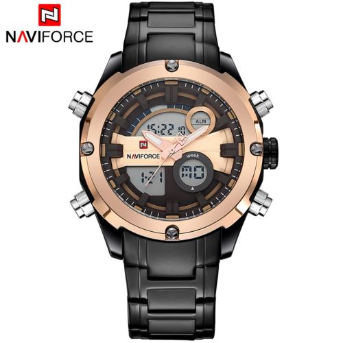 Quartz Sport Numérique Noir+Doré Montre Homme