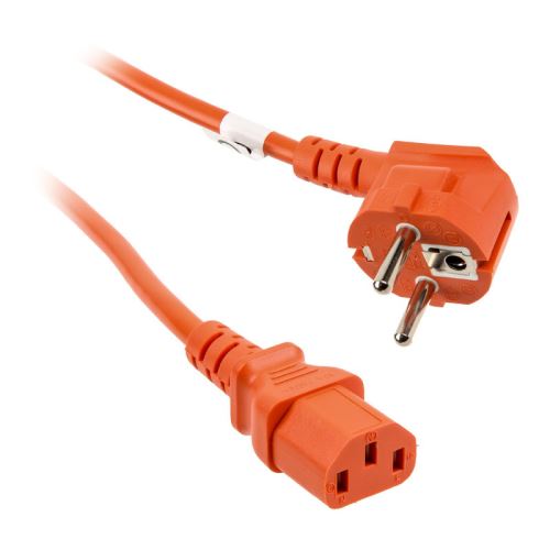 kolink kolink netzkabel schuko auf kaltgeratestecker c13, orange - 1,8m noir