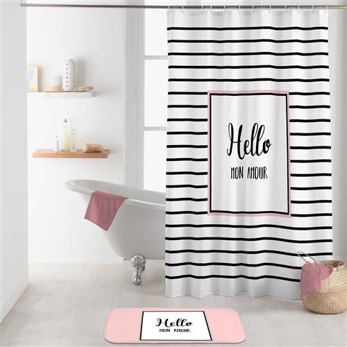 rideau de douche avec crochets 180 x 200 cm polyester imprime amour des. place