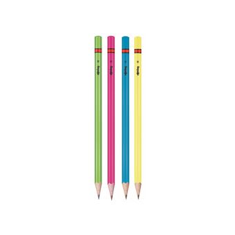 rOtring, Set de 4 Crayons en bois Neon HB : Vert, Bleu, Jaune et Rose