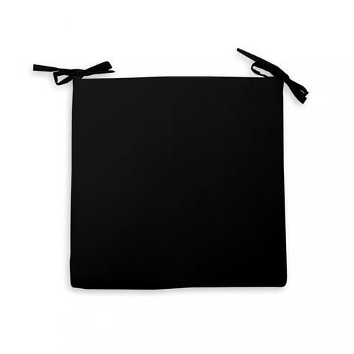 Galette de chaise imperméabilisée - L 40 x l 40 x 5 cm - Noir