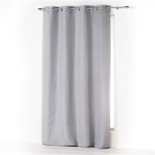 Rideau a oeillets 140 x 280 cm microfibre unie absolu Gris