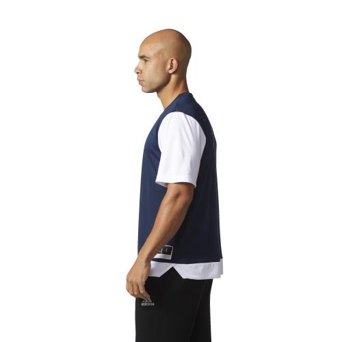 Adidas - T-shirt adidas Crazy Explosive Shooter - S - bleu marine/blanc